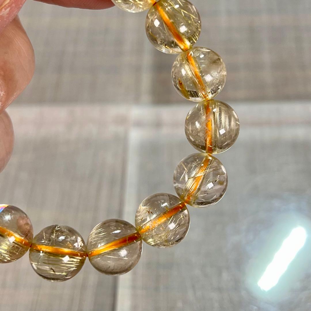 針多め　ゴールドルチルブレスレット　ルチルクォーツ　金運強 6-2