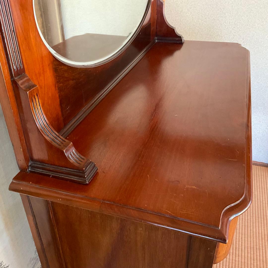 イギリス製 19世紀 アンティーク家具 ミラー付きキャビネット 猫足 約45万円