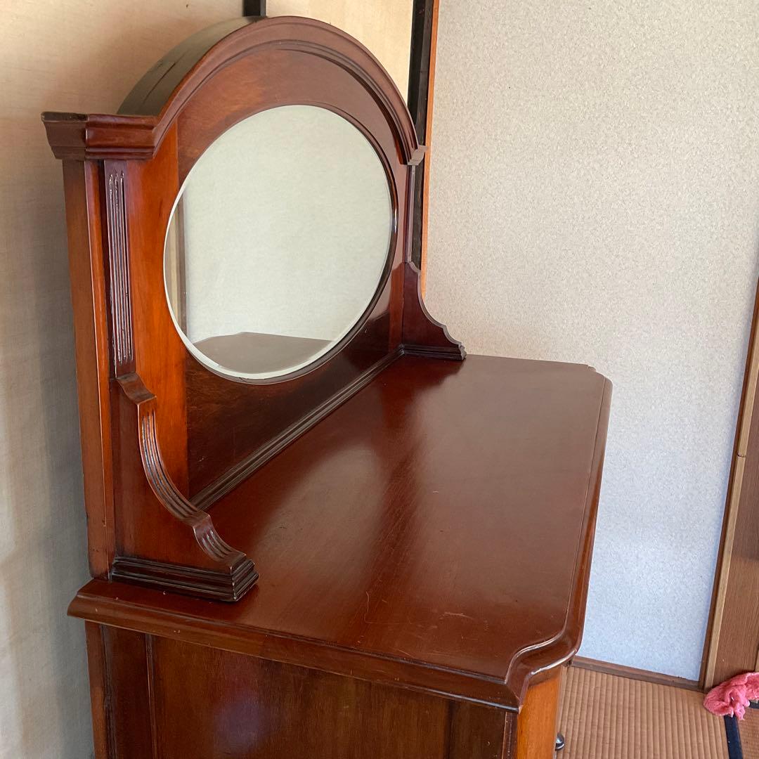 イギリス製 19世紀 アンティーク家具 ミラー付きキャビネット 猫足 約45万円