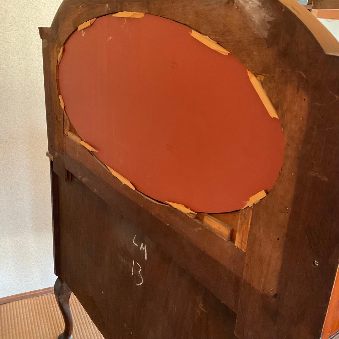 イギリス製 19世紀 アンティーク家具 ミラー付きキャビネット 猫足 約45万円