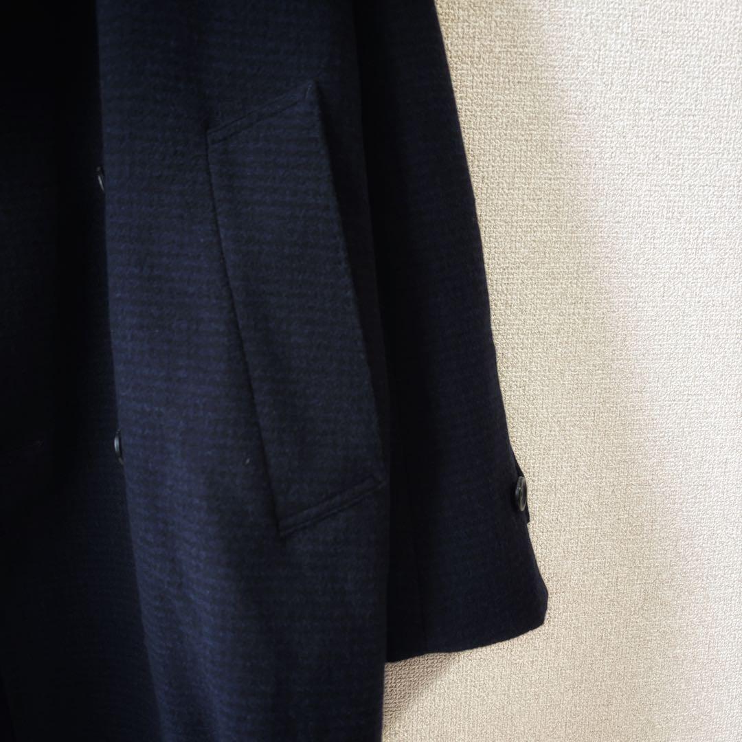 タケオキクチ　カシミヤ混　チェスターコート　ネイビー　サイズ3　L　アルスター