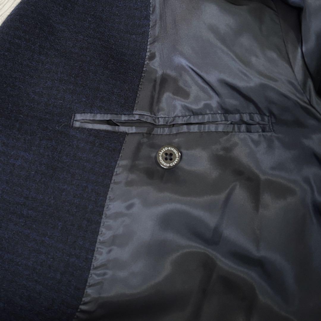 タケオキクチ　カシミヤ混　チェスターコート　ネイビー　サイズ3　L　アルスター