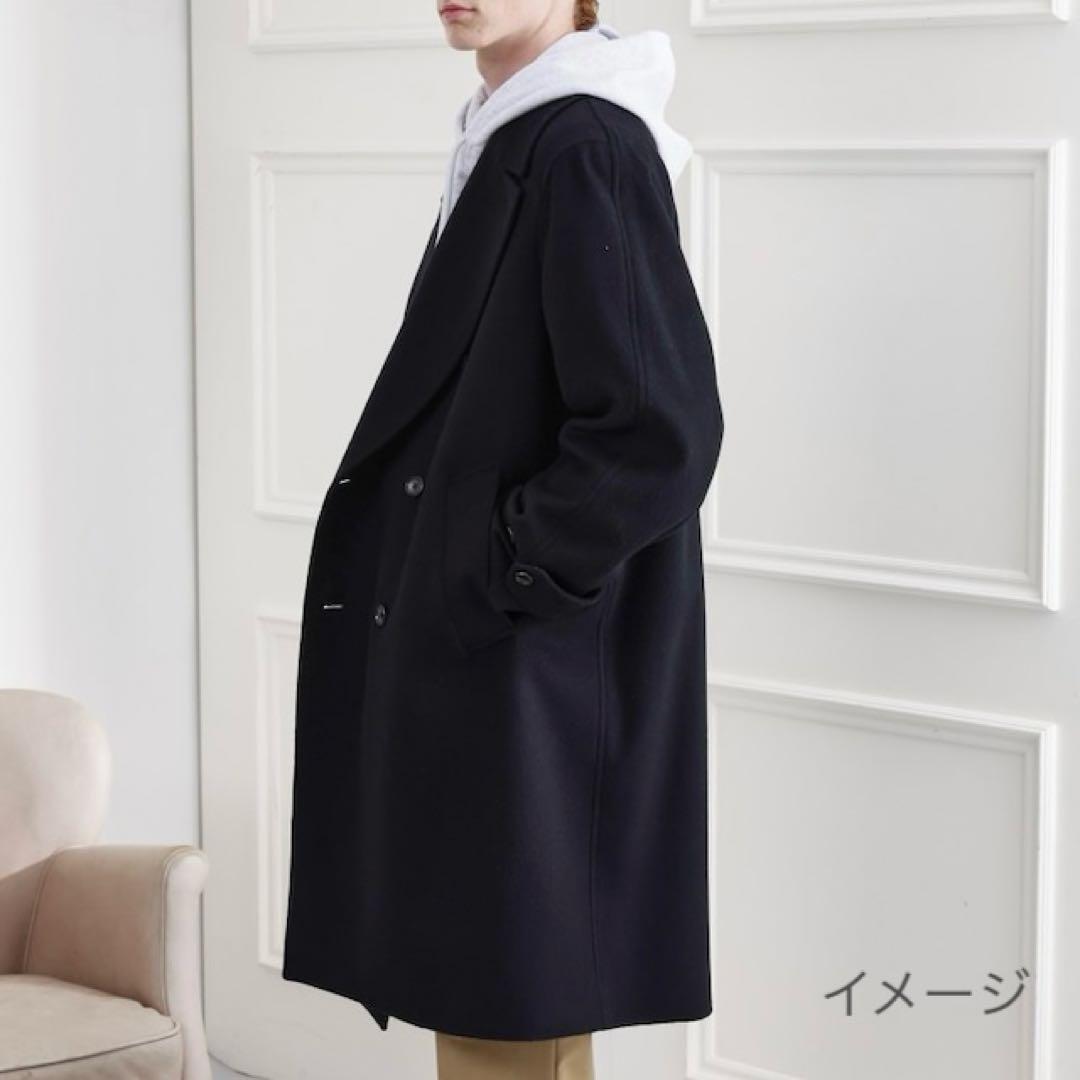 タケオキクチ　カシミヤ混　チェスターコート　ネイビー　サイズ3　L　アルスター
