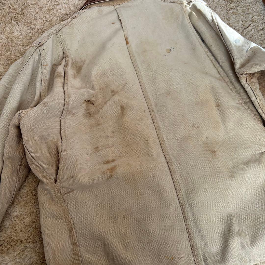 60s Carhartt デカC ミシガンチョアコート ブランケット 横縞