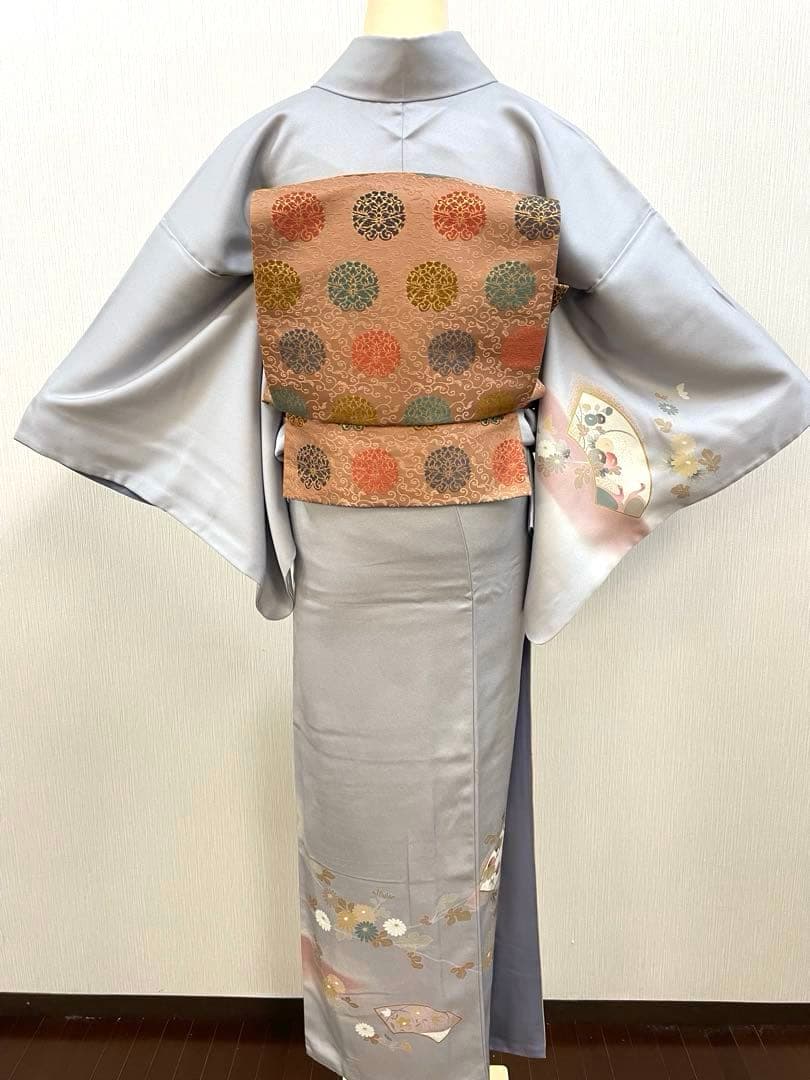 梅乃【175】正絹　訪問着　フルセット　白菫色　淡い　上品　お茶席