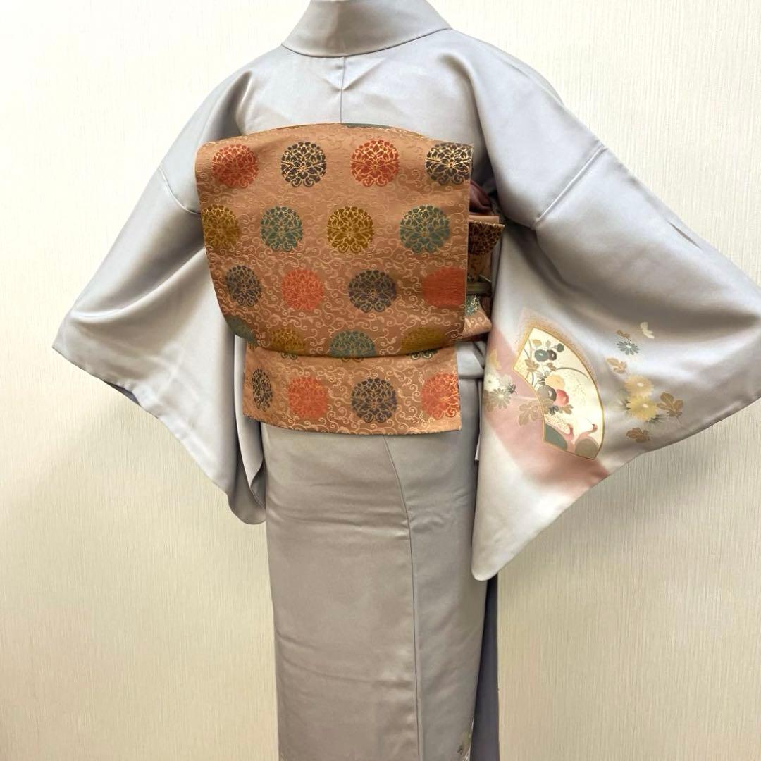 梅乃【175】正絹　訪問着　フルセット　白菫色　淡い　上品　お茶席