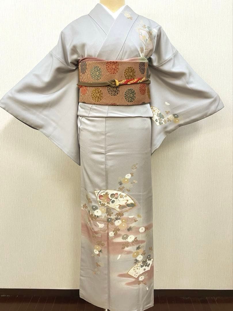 梅乃【175】正絹　訪問着　フルセット　白菫色　淡い　上品　お茶席