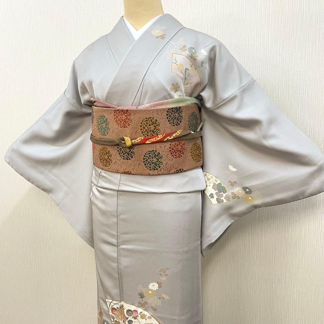 梅乃【175】正絹　訪問着　フルセット　白菫色　淡い　上品　お茶席