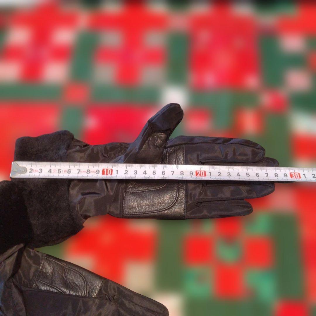 UGG ブラック ファー付き手袋 L/XL