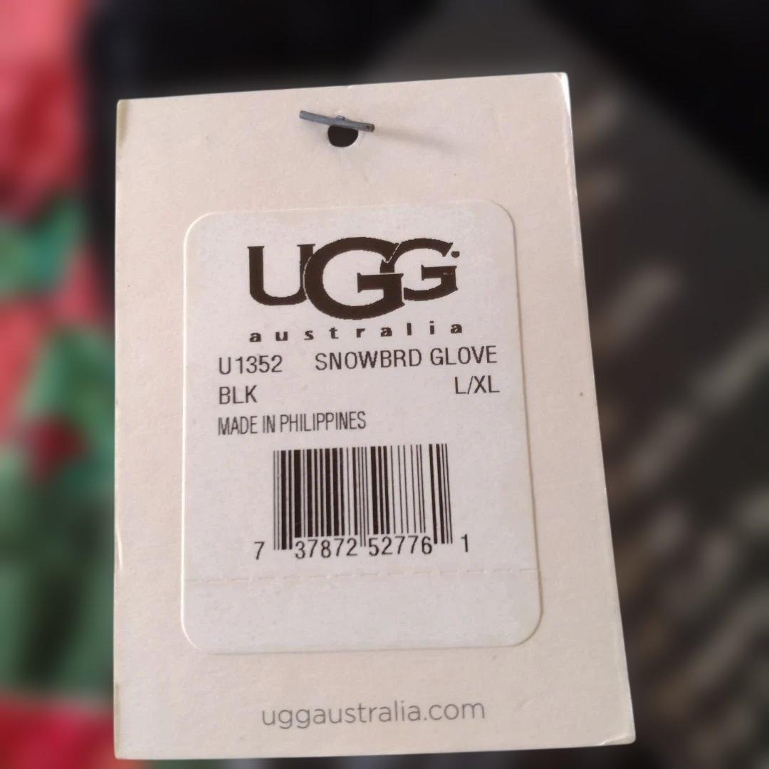 UGG ブラック ファー付き手袋 L/XL