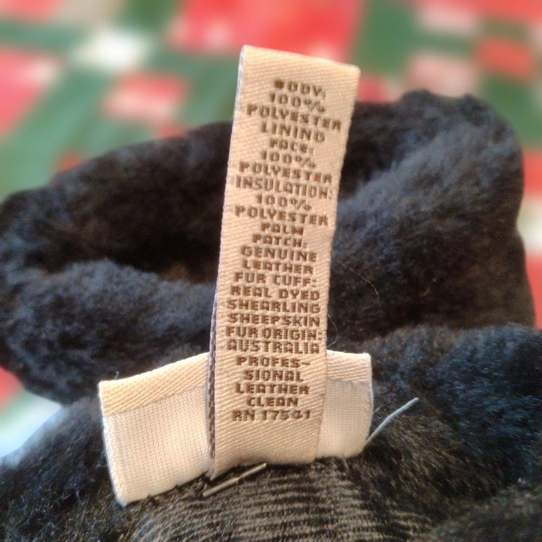 UGG ブラック ファー付き手袋 L/XL