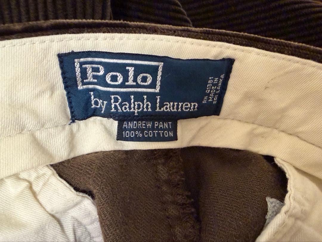90s ラルフローレン 太畝 コーデュロイパンツ andrew ブラウン W33