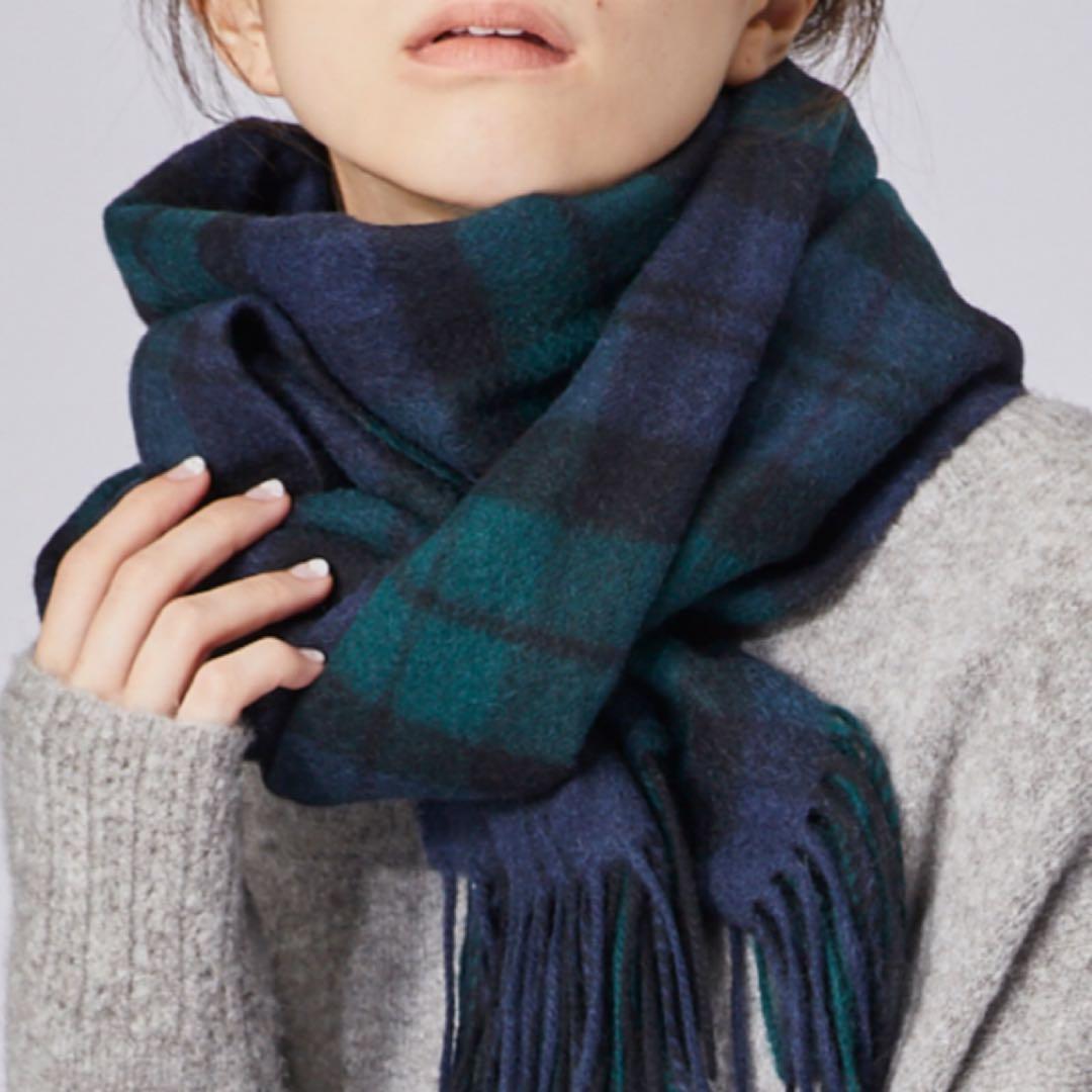 【美品】 シンゾーン 大判 ストール カシミヤ マイダルタニアン チェック