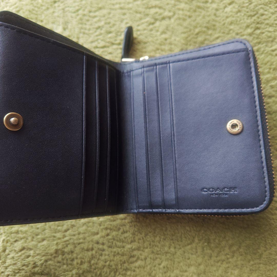 COACH 二つ折り財布 BLACK　革