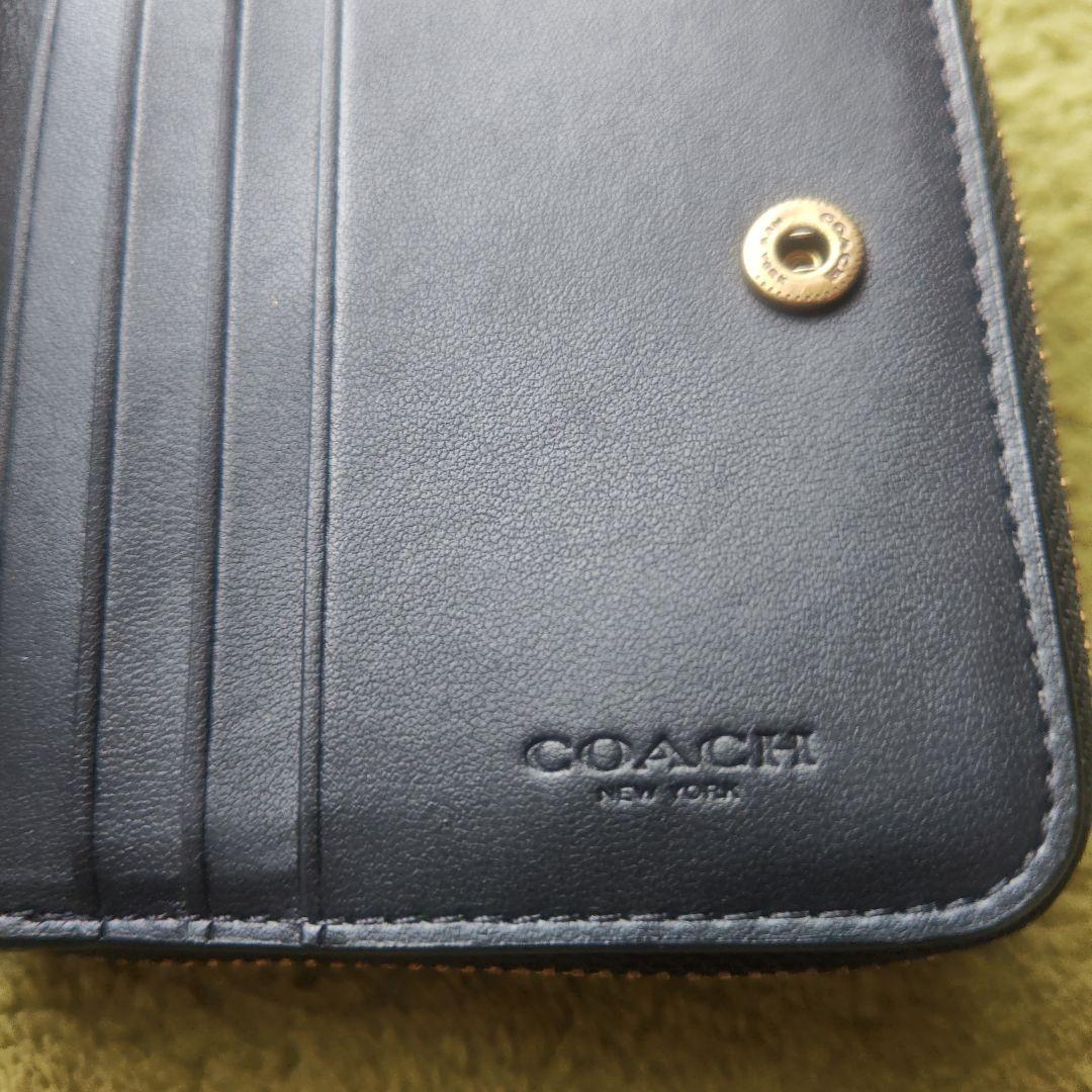 COACH 二つ折り財布 BLACK　革