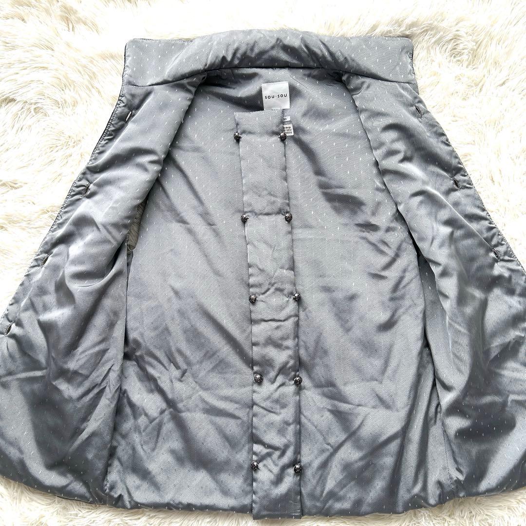 【SOU・SOU】ダウンベスト　陣羽織　中綿袷　Mサイズ かな文字柄