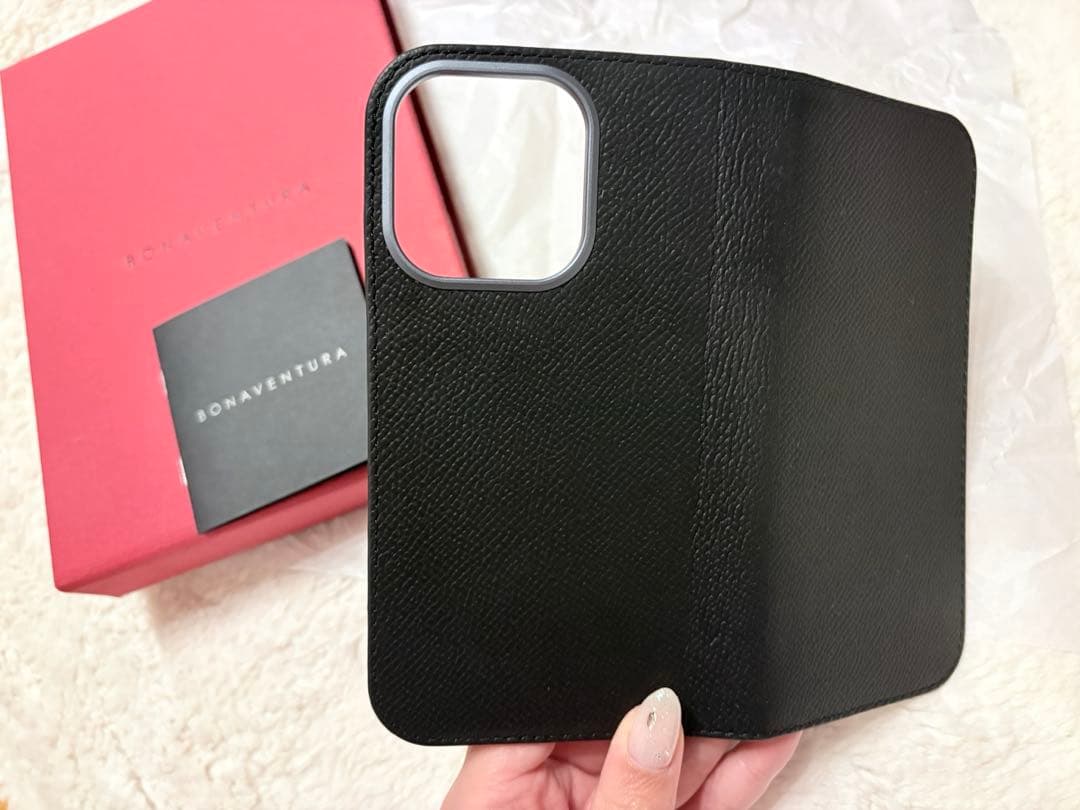 【新品未使用】BONAVENTURA iPhone16pro 手帳型ケース 黒