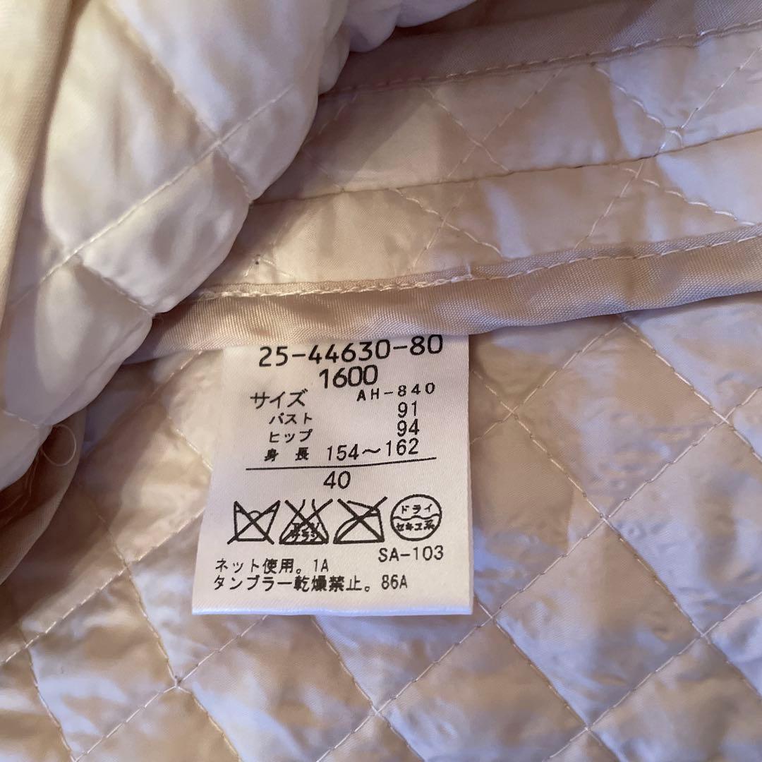 【HANAE MORI】キルティング素材、花モチーフの軽くて上品なロングコート