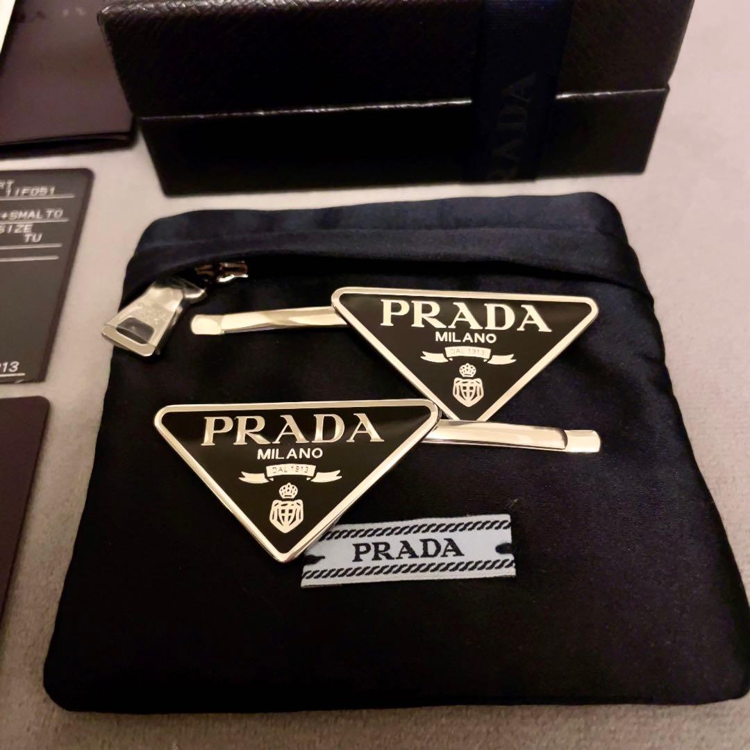 最終値下げ‼️プラダ PRADA シルバートライアングル メタルヘアピン★BOX付