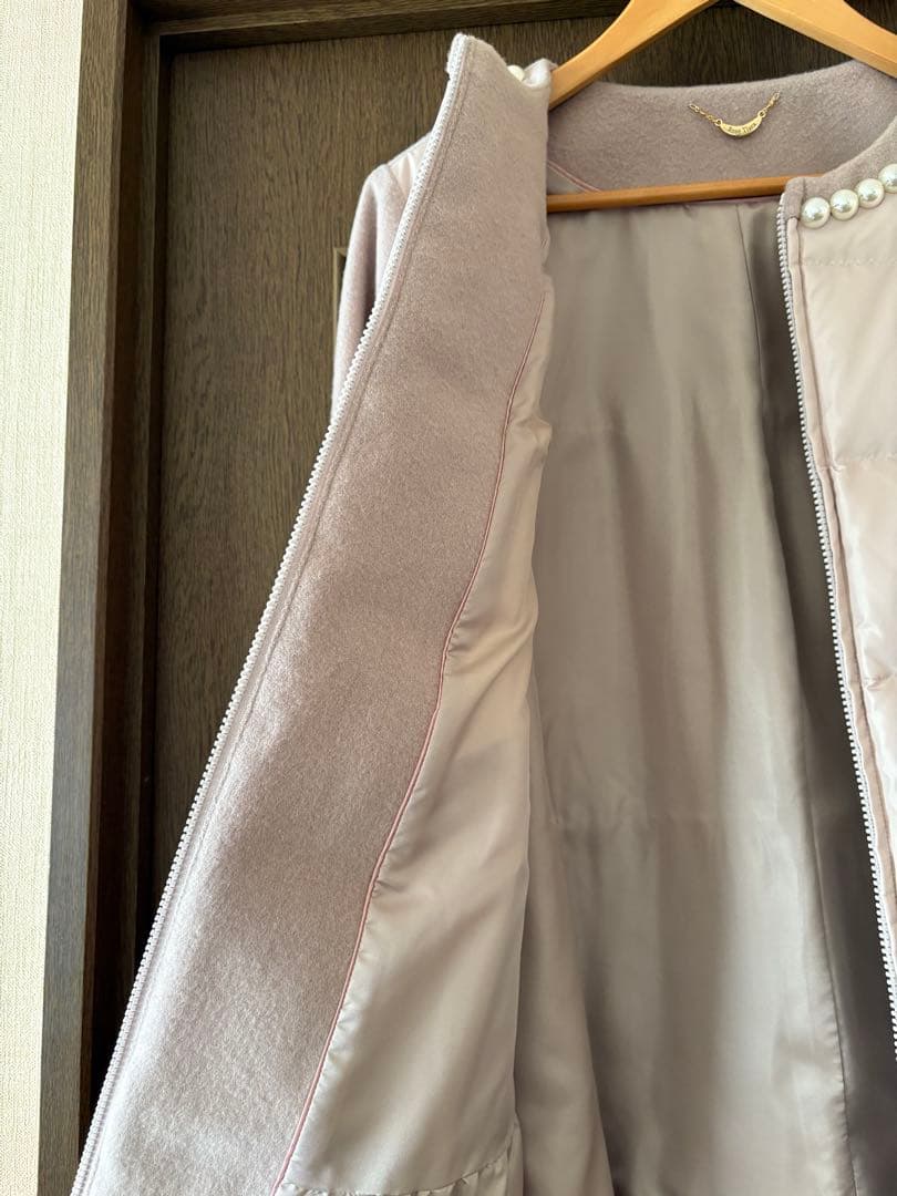 Rose Tiara パール付ノーカラージャケット 大きいサイズ 42