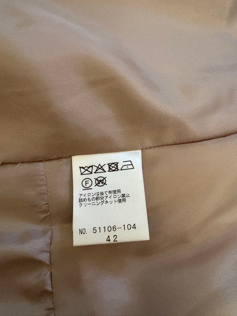 Rose Tiara パール付ノーカラージャケット 大きいサイズ 42