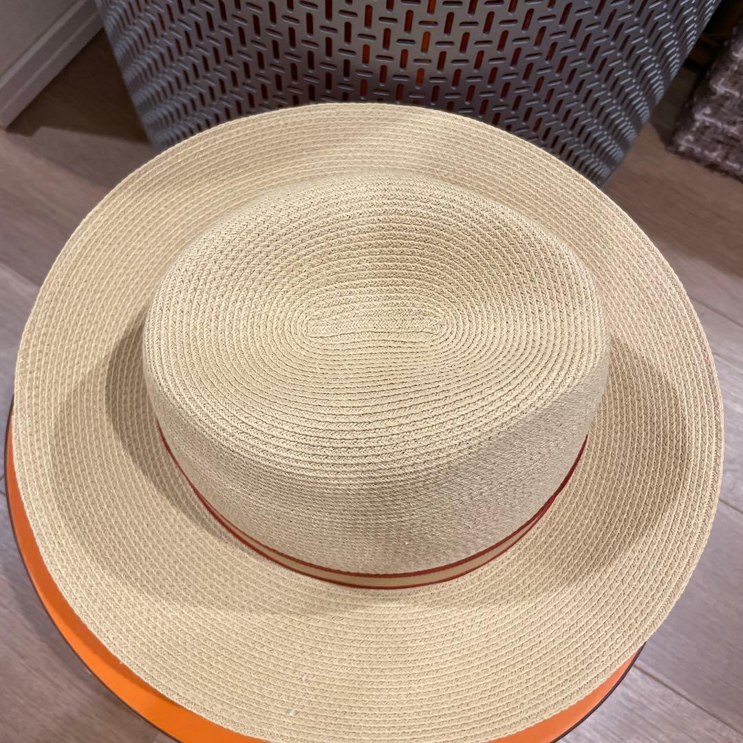 hermes ストローハット　57