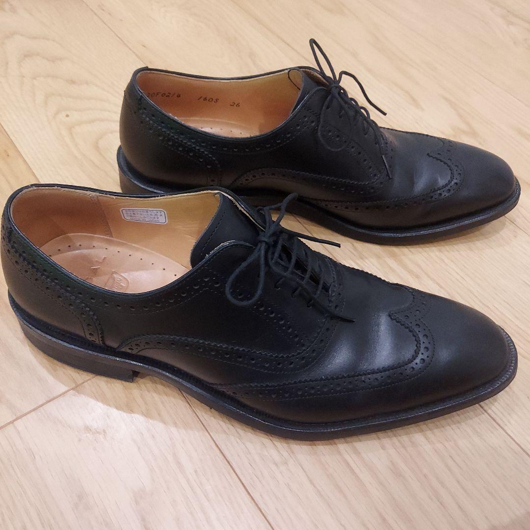 26cm REGAL 黒レザー ウィングチップ ドレスシューズ 日本製