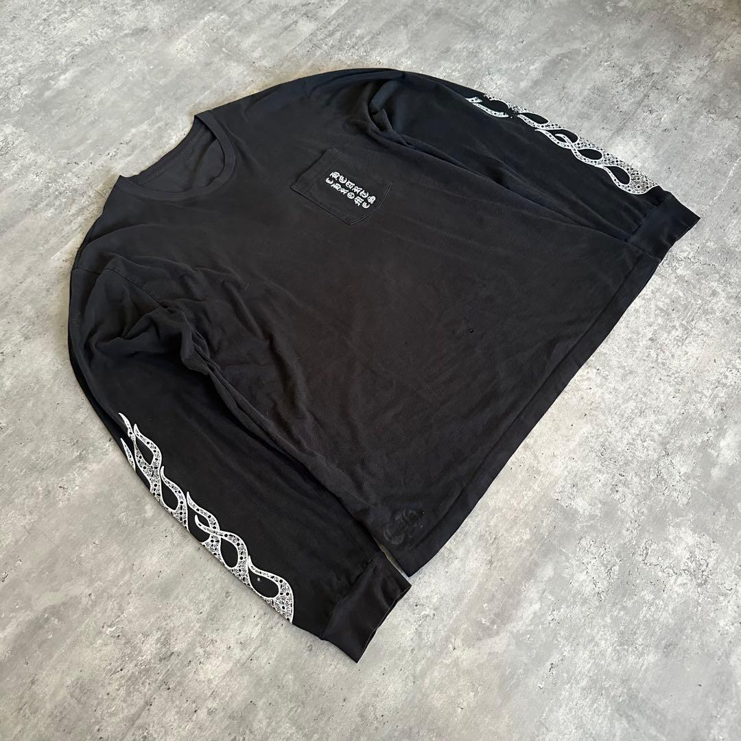 希少 鑑定済み国内正規品 CHROME HEARTSファイヤーパターン ロンT