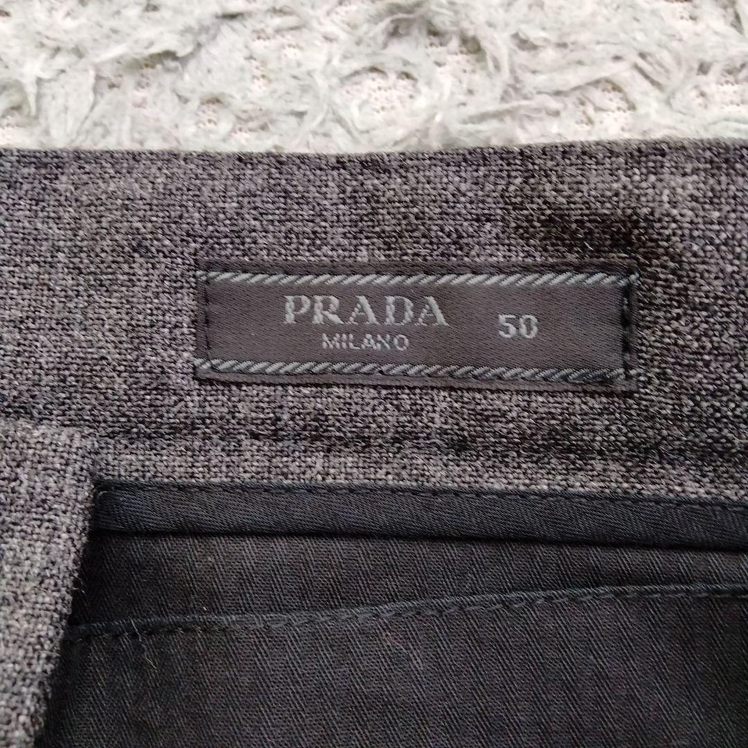 プラダ【美品】スラックス　極上ウール　50サイズ　PRADA　グレー系