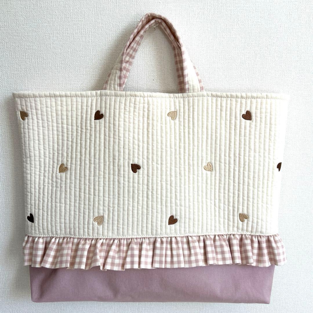 在庫セール✳︎　【ハート×くすみピンク】　3点セット➕上靴袋