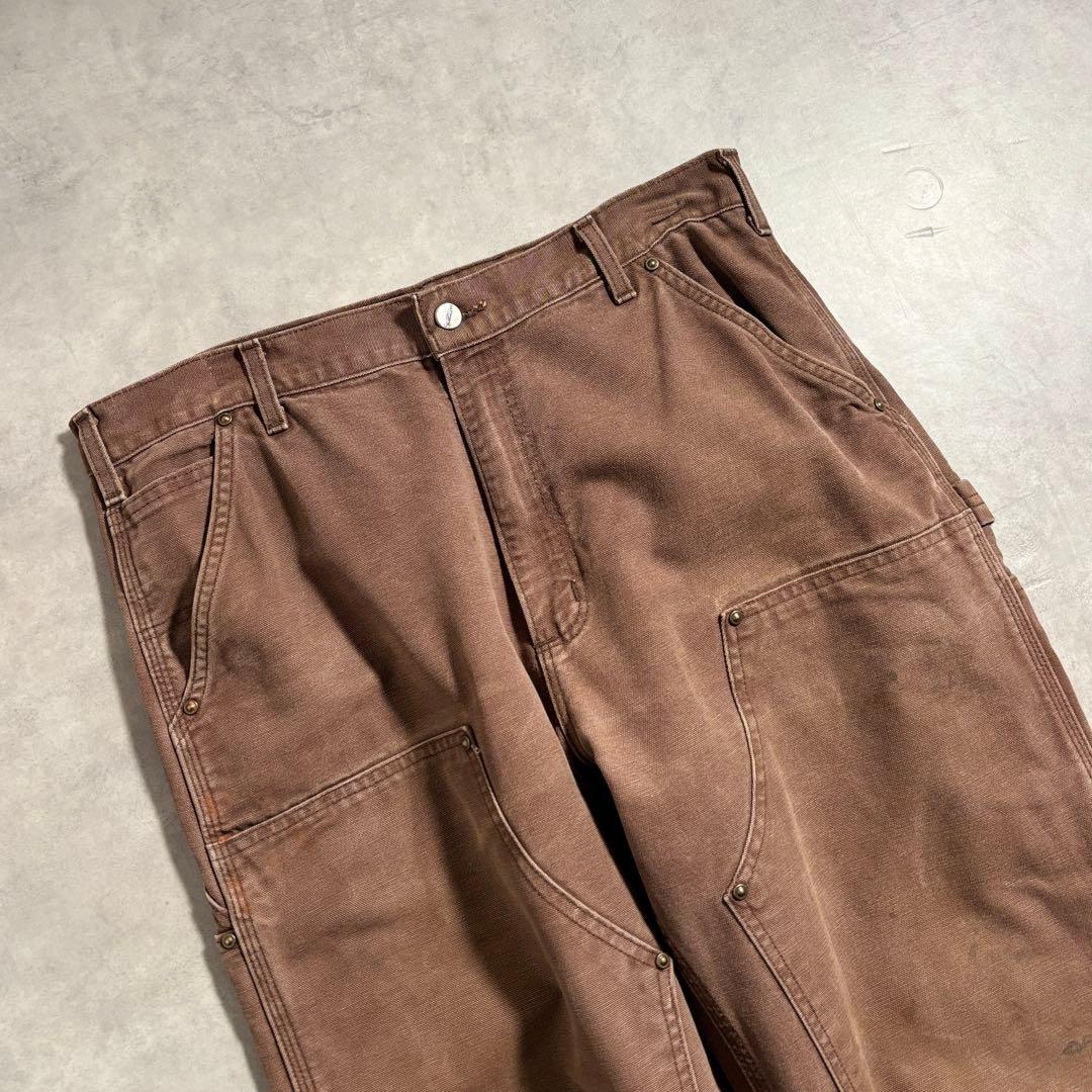 古着 90s Carhartt ダブルニー ワーク パンツ ブラウン usa製
