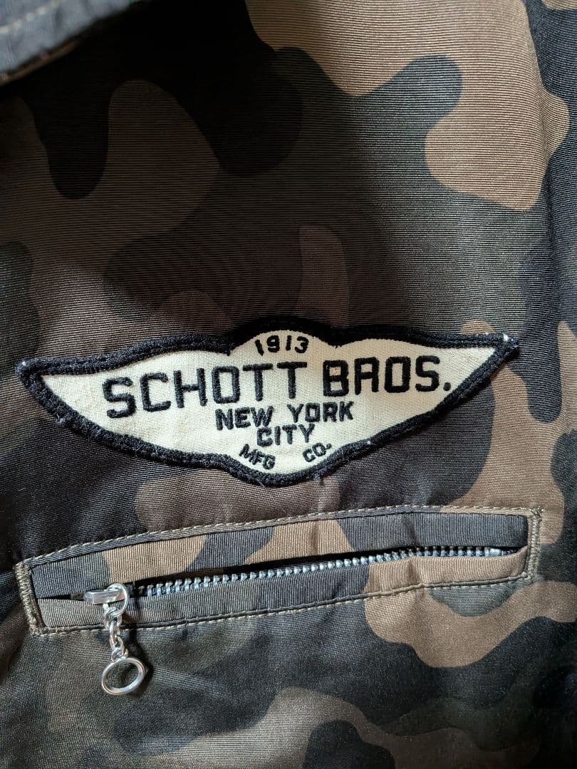 未使用級Schottショット 迷彩カモフラージュ ミリタリージャケット XL