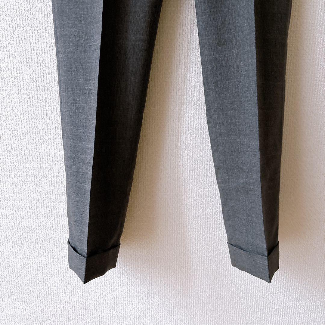 【ジェルマーノ】イタリア製 スラックス テーパードパンツ 46 グレー メンズ