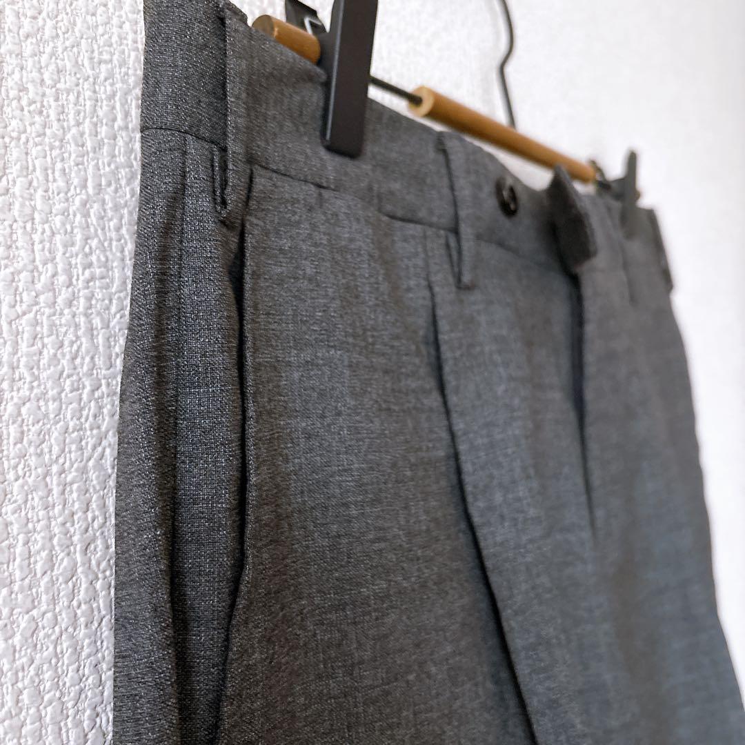 【ジェルマーノ】イタリア製 スラックス テーパードパンツ 46 グレー メンズ