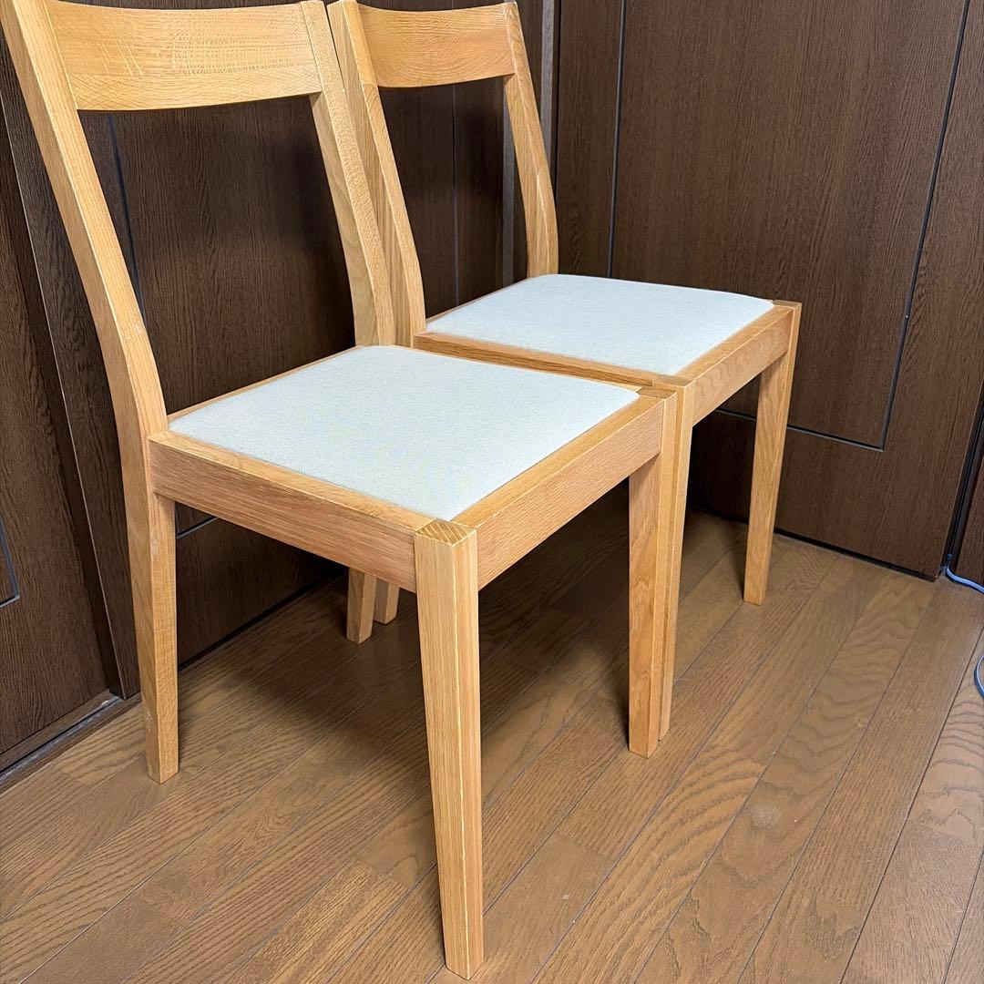 【美品☆希少】無印　オーク材　木製チェア 2客セット
