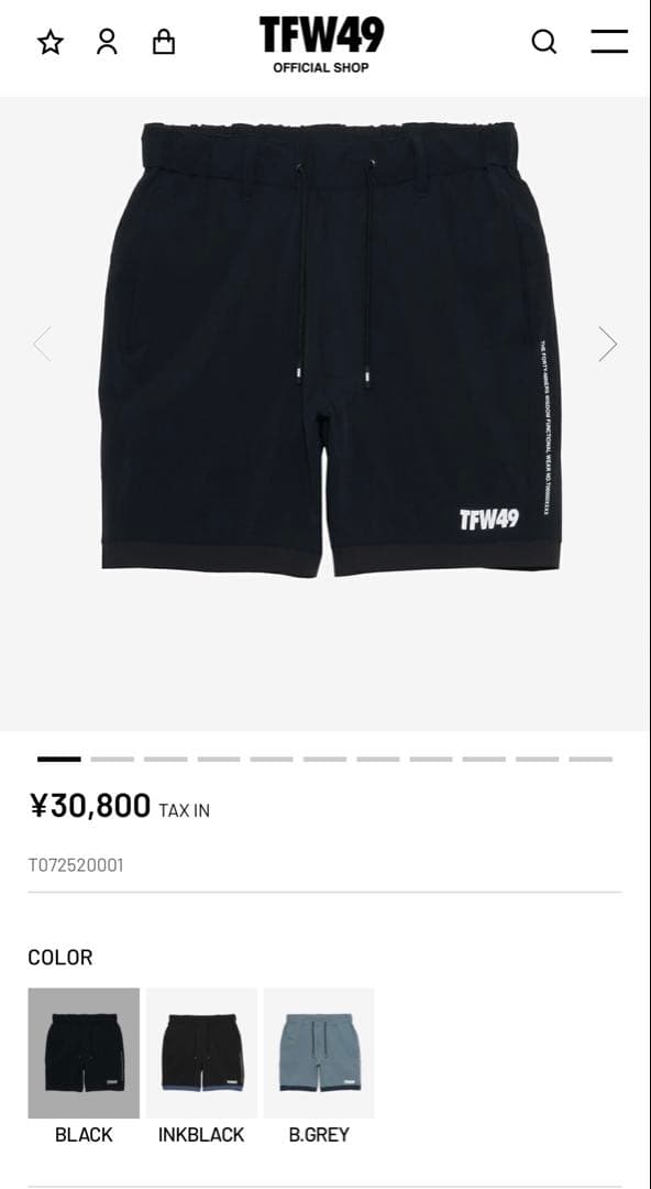 TFW49 2025SS ショートパンツ ブラック Mサイズ