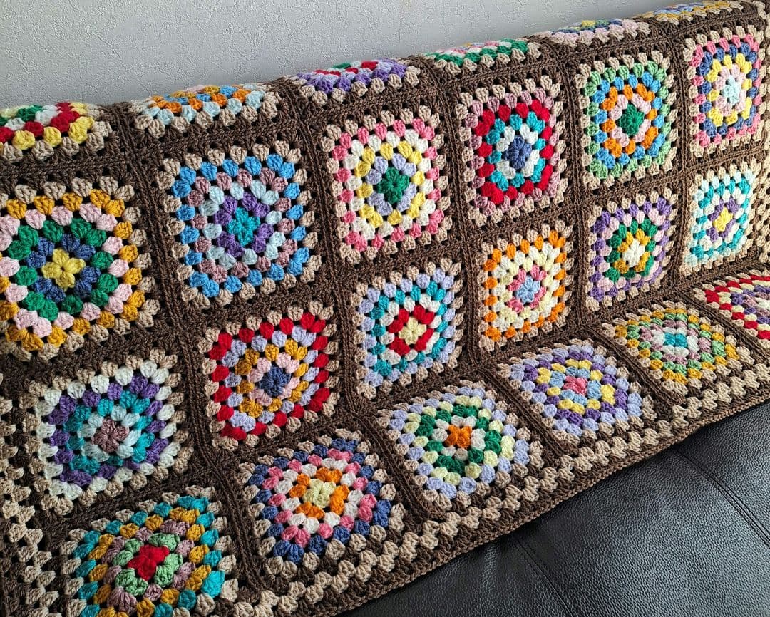 手編みモチーフブランケット