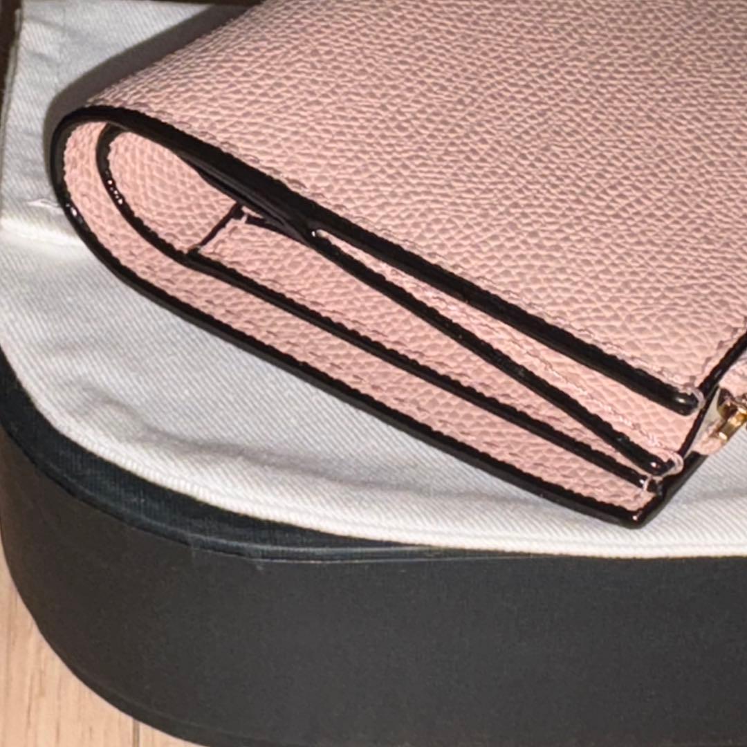 ヴァレクストラ 小銭入れ付き財布 ６カード チークピンク 付属品完備