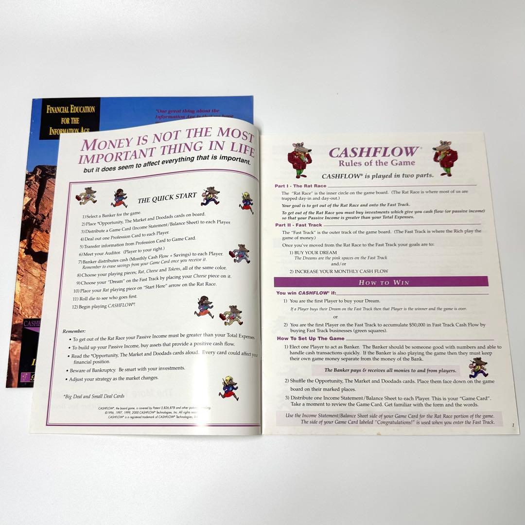 金持ち父さんキャッシュフロー101ボードゲーム 英語版 説明書日本語訳あり