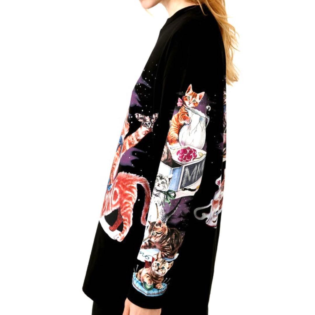 [なみへい ] MM6 - キャットプリント L/S カットソー