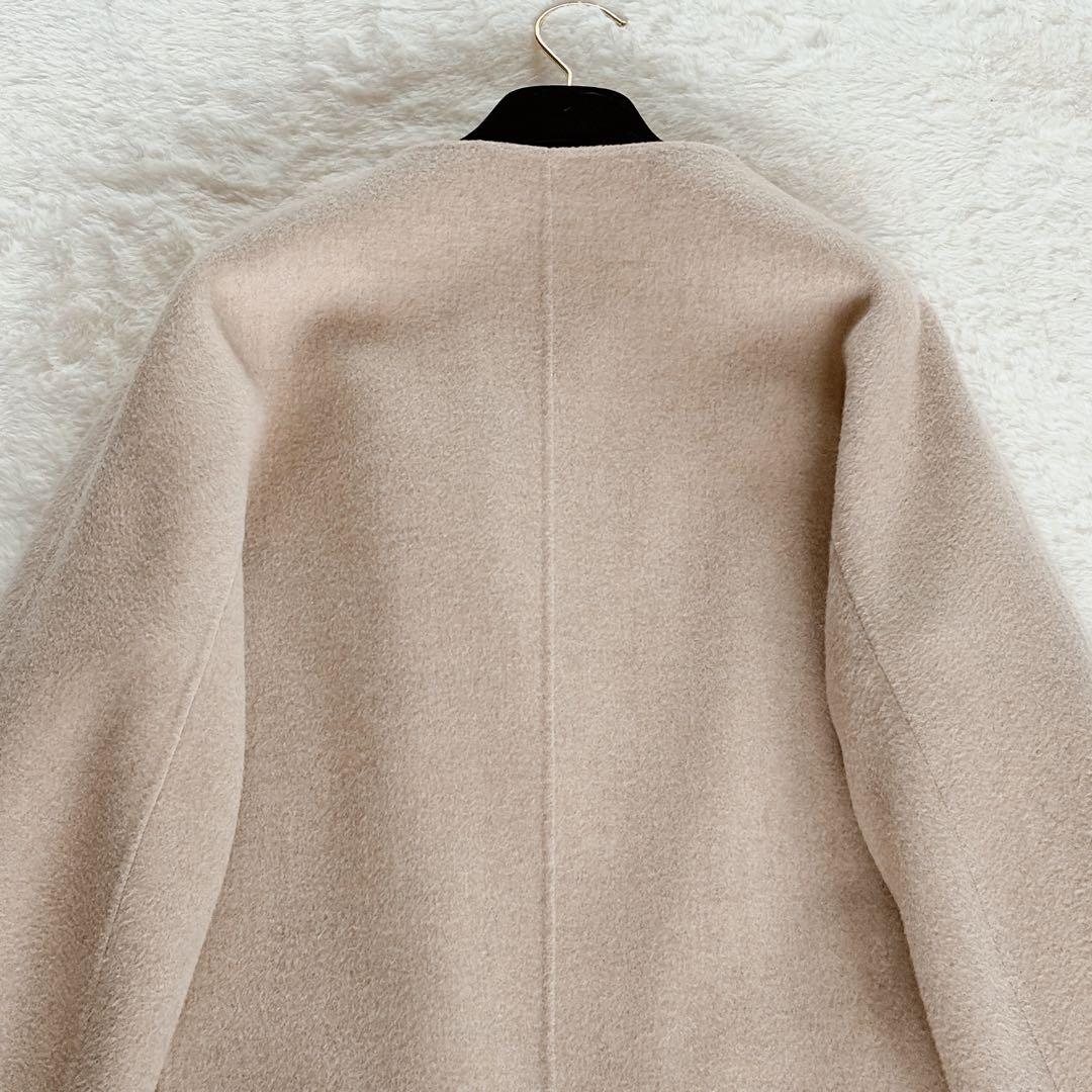 美品✨【セオリーリュクス】カシミヤウール ダブルフェイス ノーカラーリバーコート
