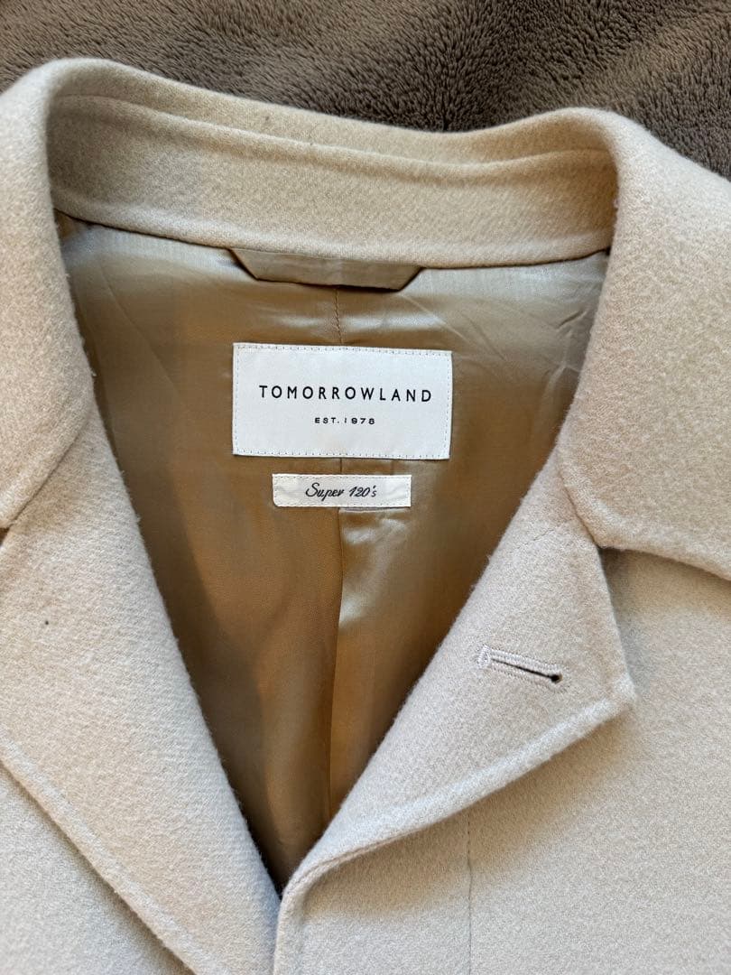 TOMORROWLAND ベージュ ウールバルカラーコート