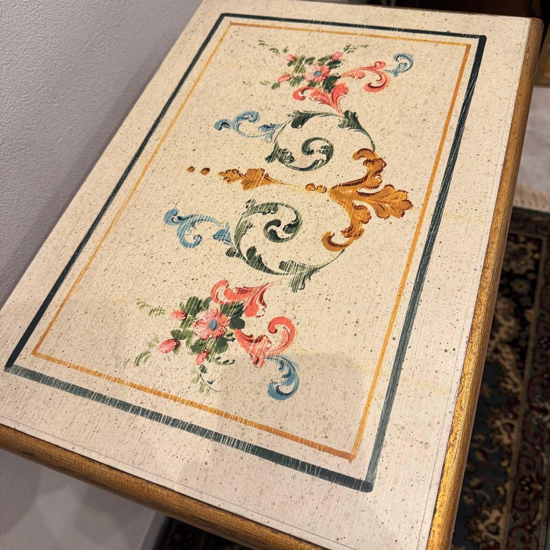 トールペイント サイドチェスト ロココ調 アンティーク家具 ヴィンテージ家具