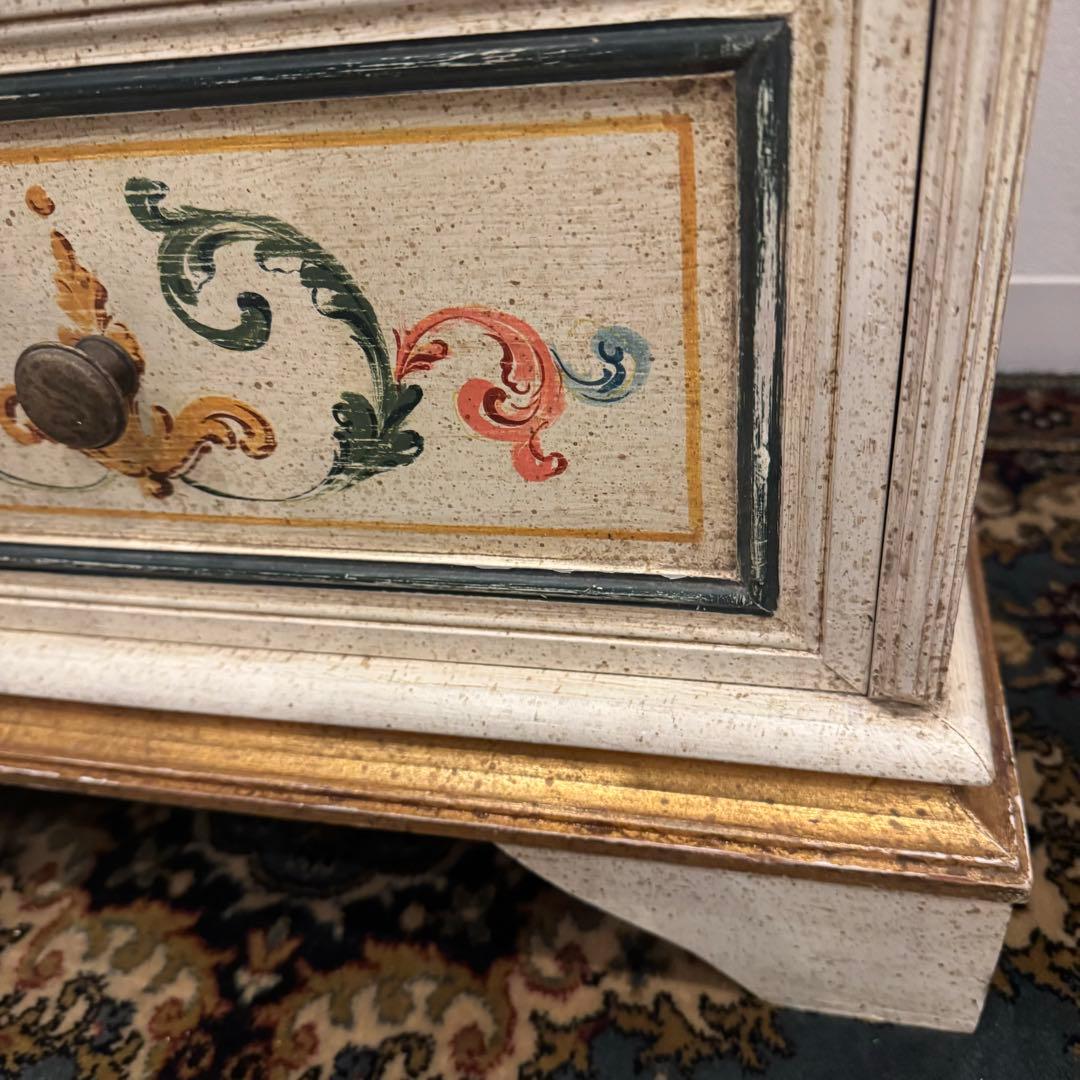 トールペイント サイドチェスト ロココ調 アンティーク家具 ヴィンテージ家具