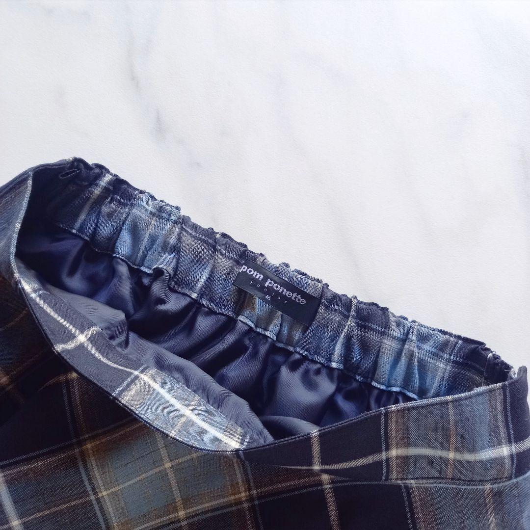 ポンポネット♥️150 卒服　卒業　お受験　フォーマル　青　チェック　冠婚葬祭