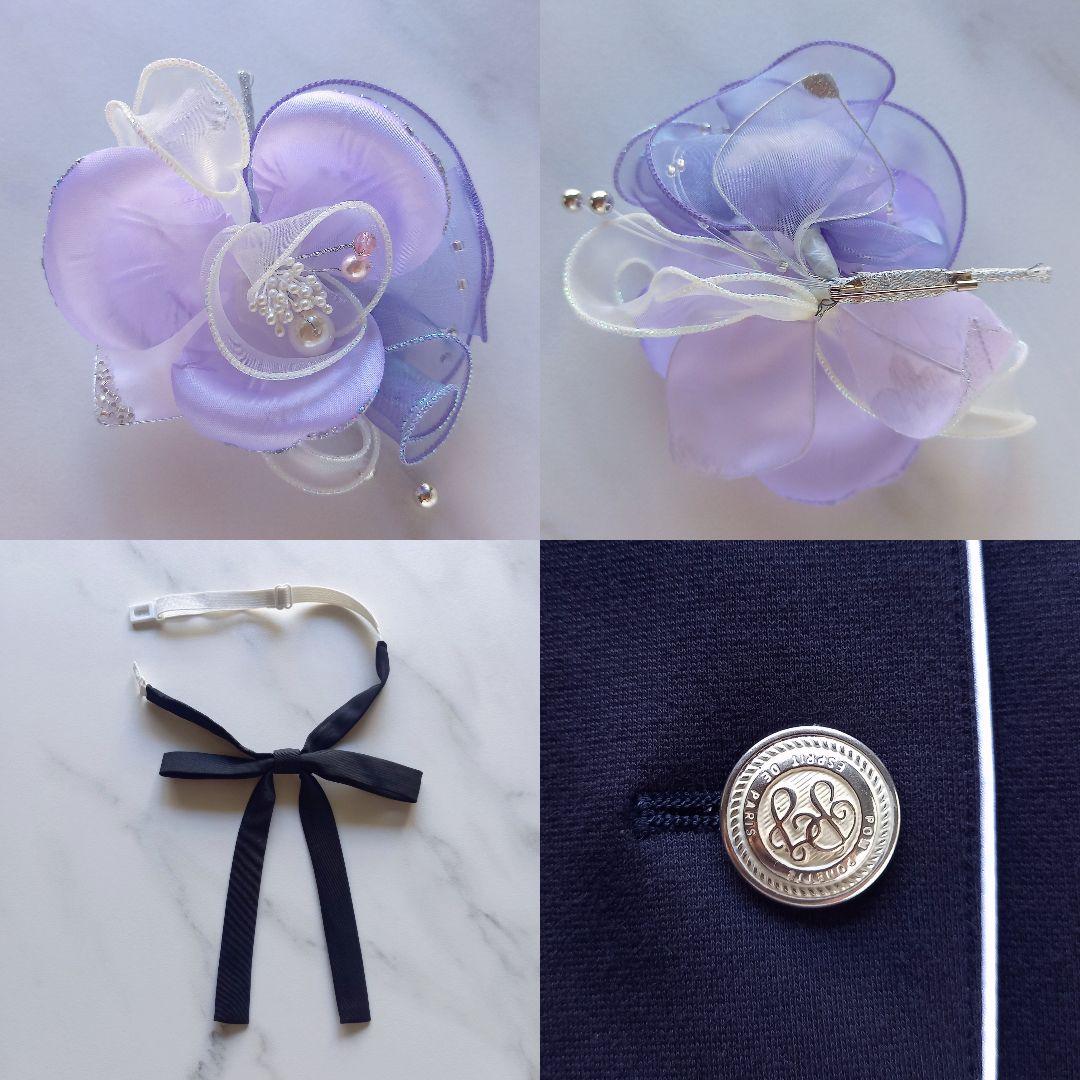 ポンポネット♥️150 卒服　卒業　お受験　フォーマル　青　チェック　冠婚葬祭