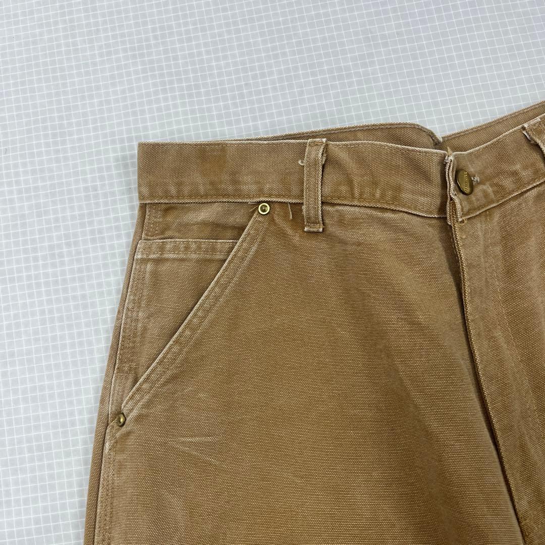 【USA製】カーハート B01 ダブルニー ペインターパンツ 茶 W82 雰囲気