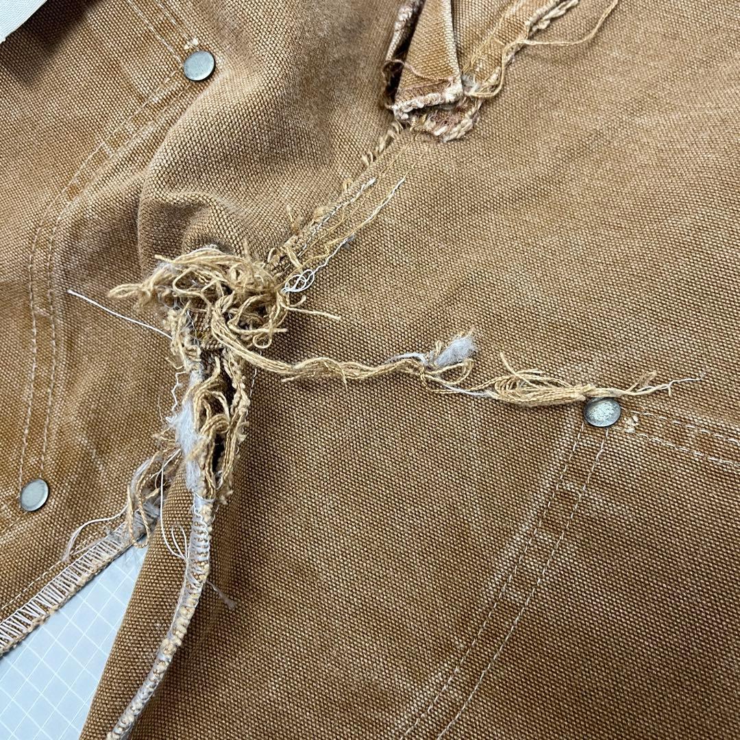 【USA製】カーハート B01 ダブルニー ペインターパンツ 茶 W82 雰囲気