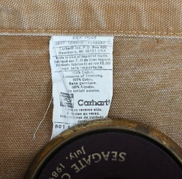 【USA製】カーハート B01 ダブルニー ペインターパンツ 茶 W82 雰囲気