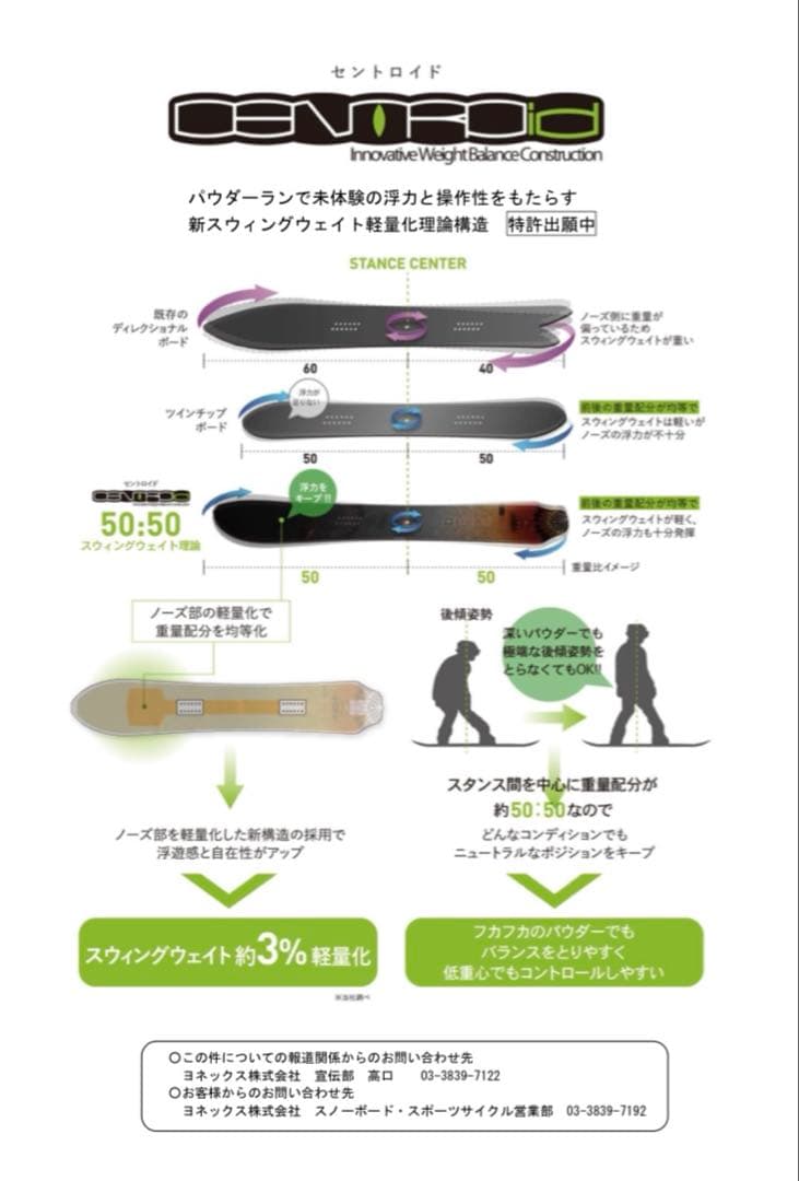 YONEX スノーボード GRACE152パウダーボードused